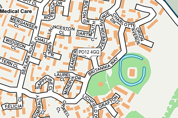 PO12 4GQ map - OS OpenMap – Local (Ordnance Survey)