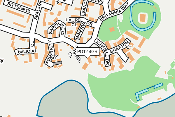 PO12 4GR map - OS OpenMap – Local (Ordnance Survey)