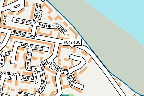 PO12 4GU map - OS OpenMap – Local (Ordnance Survey)