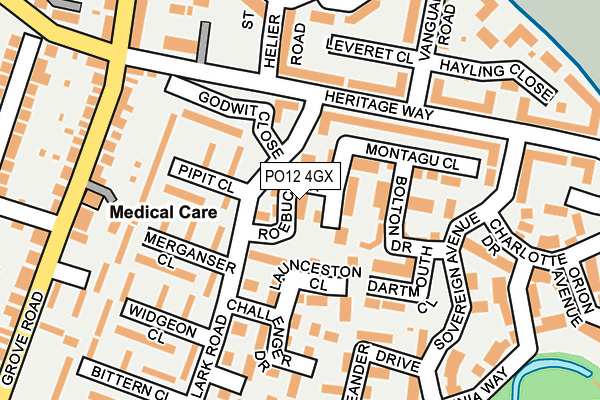 PO12 4GX map - OS OpenMap – Local (Ordnance Survey)