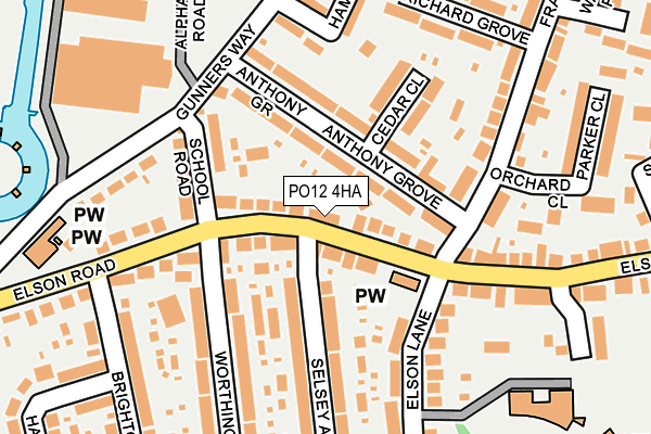PO12 4HA map - OS OpenMap – Local (Ordnance Survey)