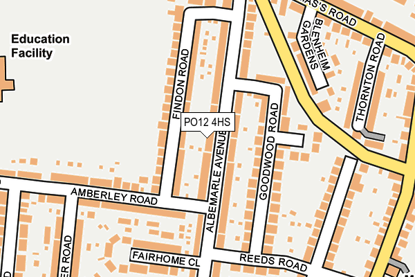 PO12 4HS map - OS OpenMap – Local (Ordnance Survey)