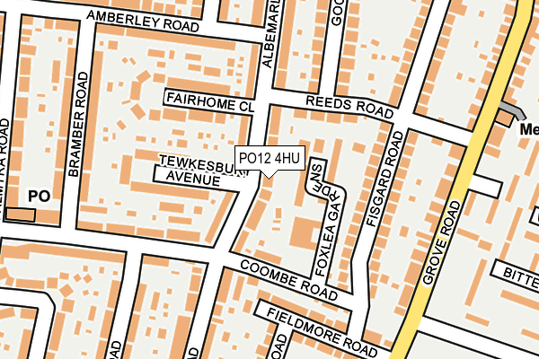 PO12 4HU map - OS OpenMap – Local (Ordnance Survey)