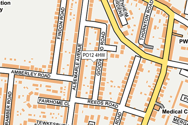 PO12 4HW map - OS OpenMap – Local (Ordnance Survey)