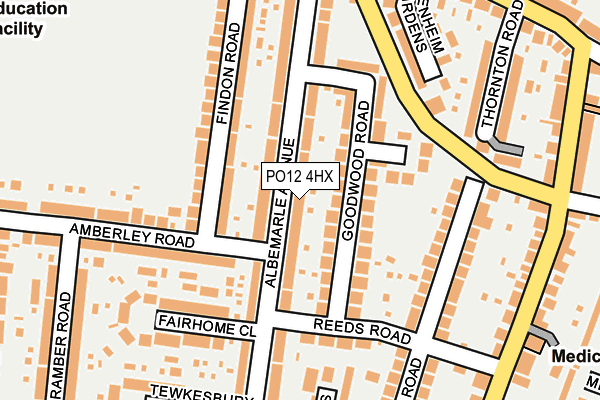 PO12 4HX map - OS OpenMap – Local (Ordnance Survey)