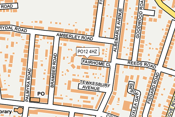 PO12 4HZ map - OS OpenMap – Local (Ordnance Survey)