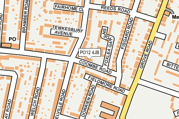 PO12 4JB map - OS OpenMap – Local (Ordnance Survey)