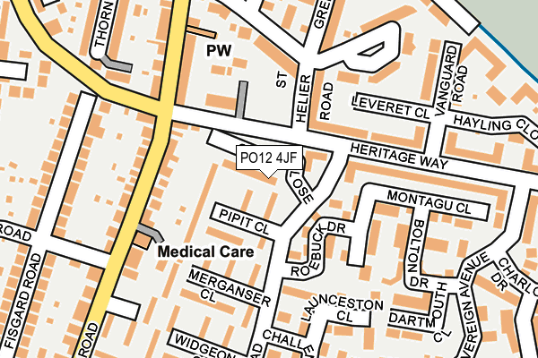 PO12 4JF map - OS OpenMap – Local (Ordnance Survey)