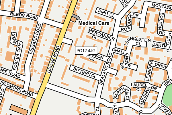 PO12 4JG map - OS OpenMap – Local (Ordnance Survey)