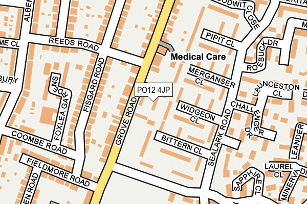 PO12 4JP map - OS OpenMap – Local (Ordnance Survey)