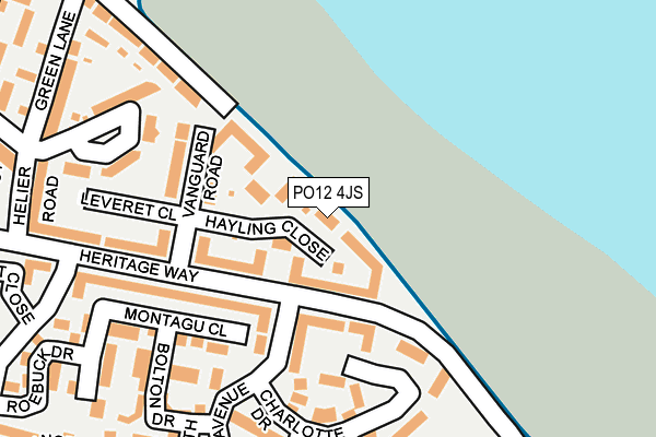 PO12 4JS map - OS OpenMap – Local (Ordnance Survey)
