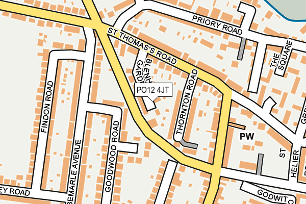 PO12 4JT map - OS OpenMap – Local (Ordnance Survey)
