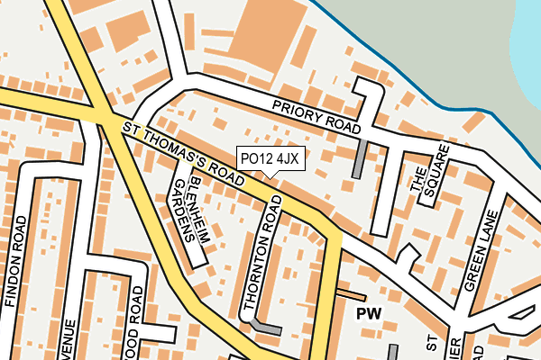 PO12 4JX map - OS OpenMap – Local (Ordnance Survey)