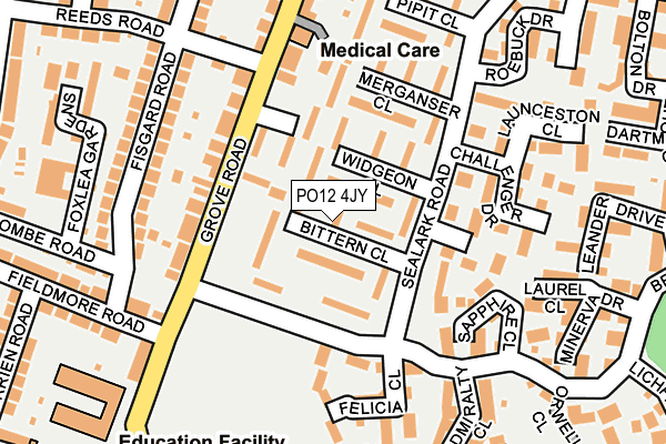 PO12 4JY map - OS OpenMap – Local (Ordnance Survey)