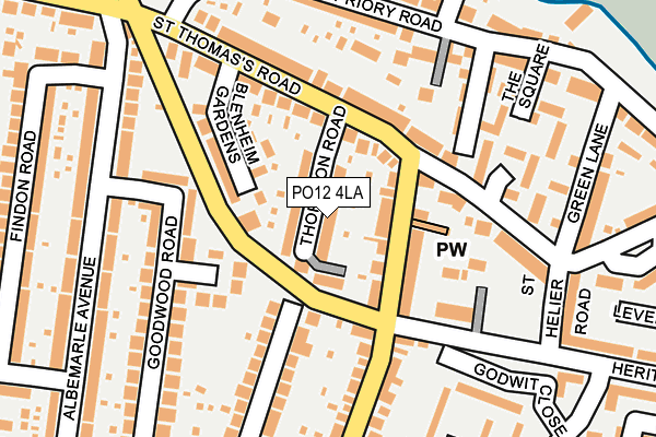 PO12 4LA map - OS OpenMap – Local (Ordnance Survey)