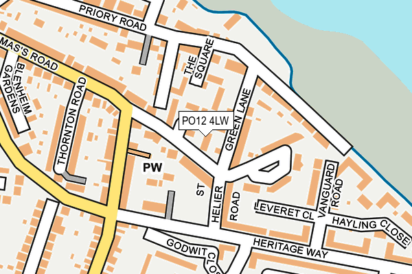PO12 4LW map - OS OpenMap – Local (Ordnance Survey)