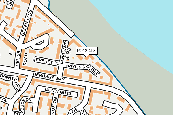 PO12 4LX map - OS OpenMap – Local (Ordnance Survey)