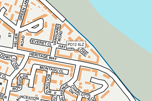 PO12 4LZ map - OS OpenMap – Local (Ordnance Survey)