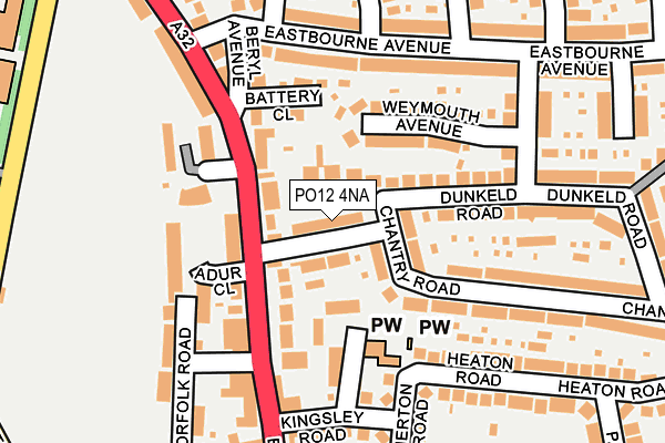 PO12 4NA map - OS OpenMap – Local (Ordnance Survey)