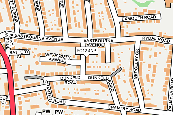 PO12 4NP map - OS OpenMap – Local (Ordnance Survey)