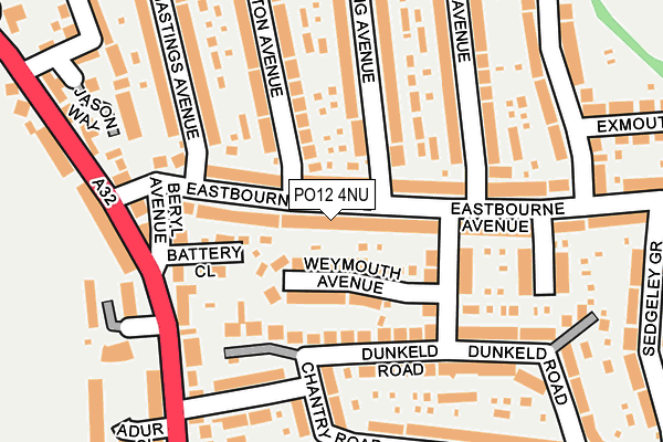 PO12 4NU map - OS OpenMap – Local (Ordnance Survey)