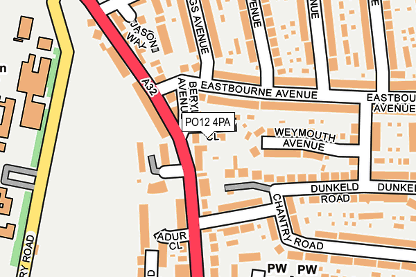 PO12 4PA map - OS OpenMap – Local (Ordnance Survey)