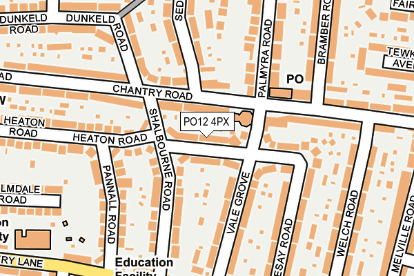 PO12 4PX map - OS OpenMap – Local (Ordnance Survey)