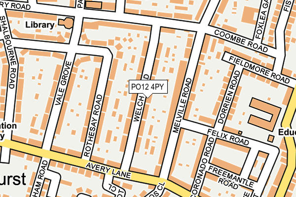 PO12 4PY map - OS OpenMap – Local (Ordnance Survey)
