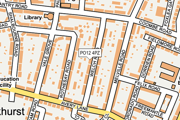 PO12 4PZ map - OS OpenMap – Local (Ordnance Survey)