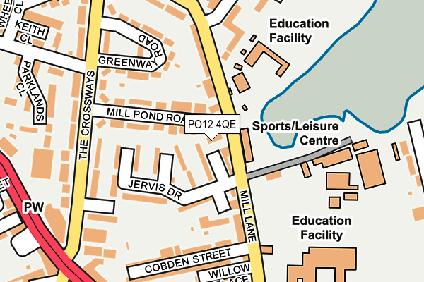 PO12 4QE map - OS OpenMap – Local (Ordnance Survey)