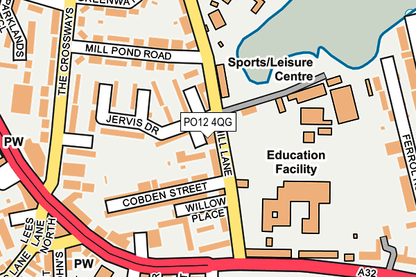 PO12 4QG map - OS OpenMap – Local (Ordnance Survey)