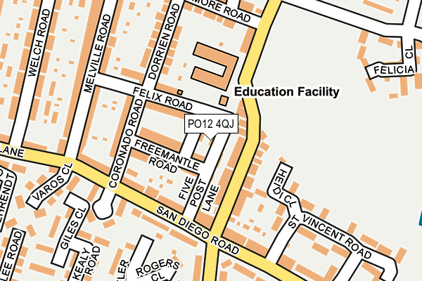 PO12 4QJ map - OS OpenMap – Local (Ordnance Survey)