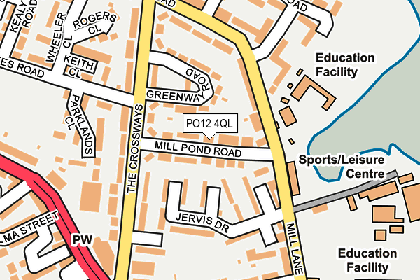 PO12 4QL map - OS OpenMap – Local (Ordnance Survey)