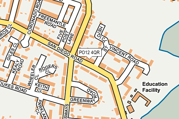 PO12 4QR map - OS OpenMap – Local (Ordnance Survey)