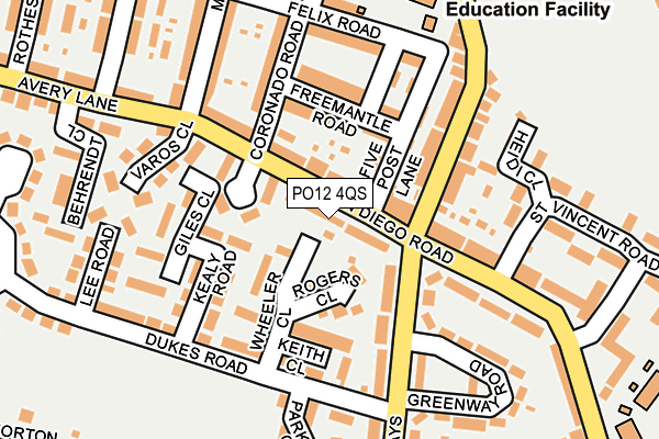 PO12 4QS map - OS OpenMap – Local (Ordnance Survey)