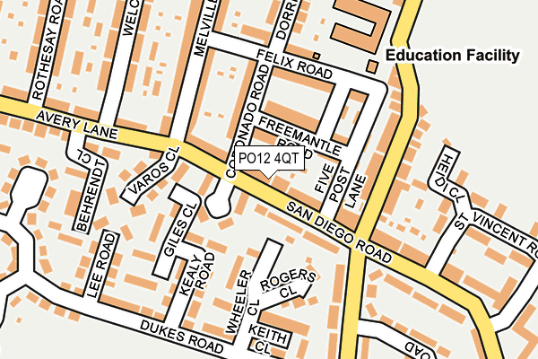 PO12 4QT map - OS OpenMap – Local (Ordnance Survey)