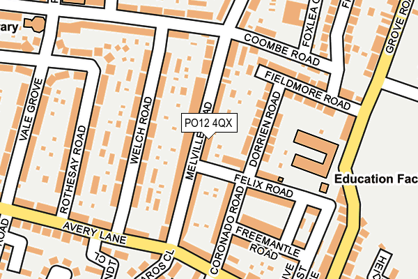 PO12 4QX map - OS OpenMap – Local (Ordnance Survey)