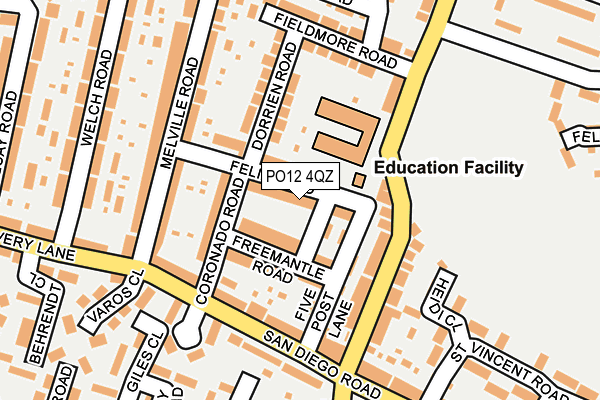 PO12 4QZ map - OS OpenMap – Local (Ordnance Survey)