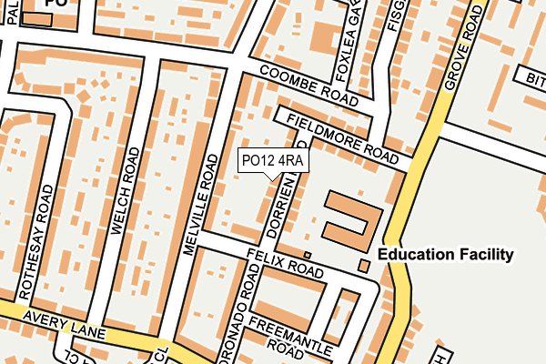 PO12 4RA map - OS OpenMap – Local (Ordnance Survey)