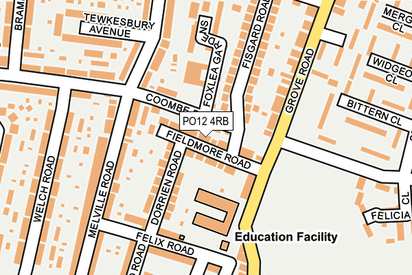 PO12 4RB map - OS OpenMap – Local (Ordnance Survey)