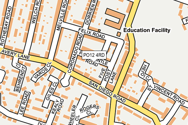 PO12 4RD map - OS OpenMap – Local (Ordnance Survey)