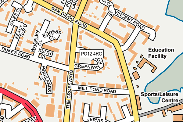PO12 4RG map - OS OpenMap – Local (Ordnance Survey)