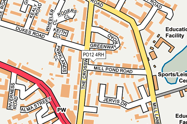 PO12 4RH map - OS OpenMap – Local (Ordnance Survey)