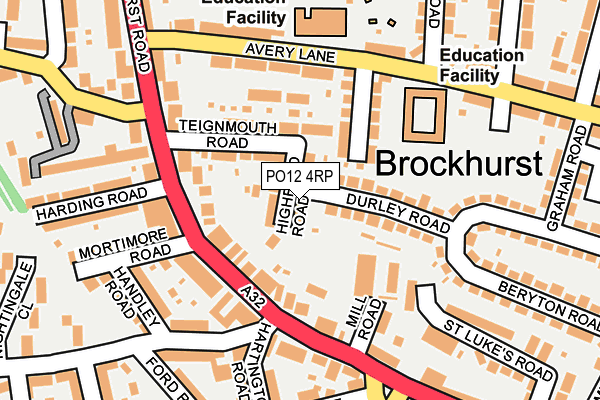 PO12 4RP map - OS OpenMap – Local (Ordnance Survey)