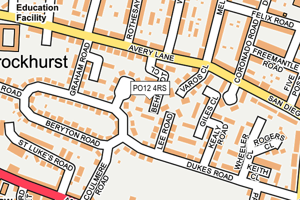 PO12 4RS map - OS OpenMap – Local (Ordnance Survey)