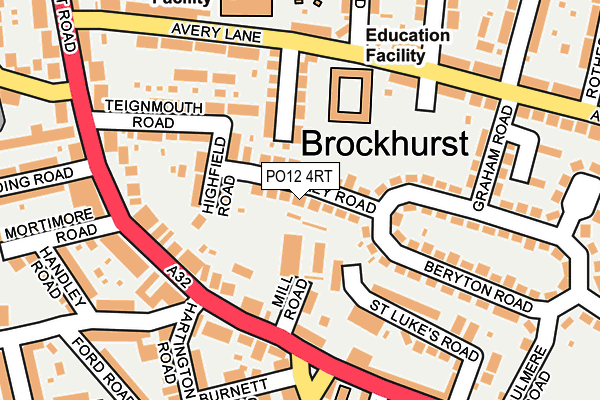 PO12 4RT map - OS OpenMap – Local (Ordnance Survey)