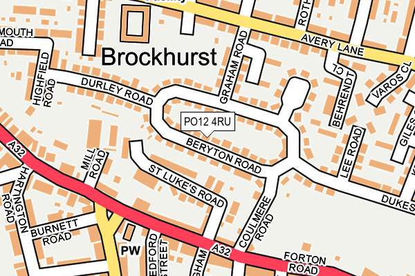 PO12 4RU map - OS OpenMap – Local (Ordnance Survey)