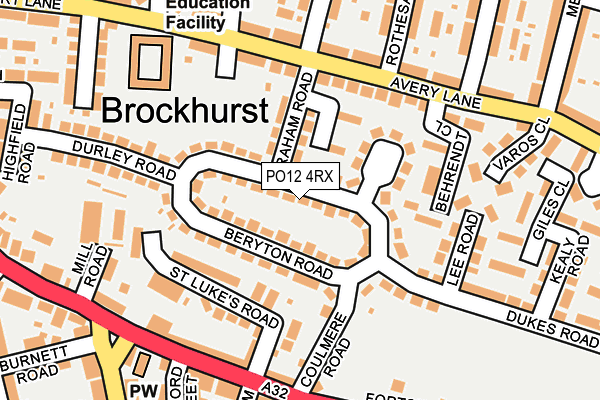 PO12 4RX map - OS OpenMap – Local (Ordnance Survey)