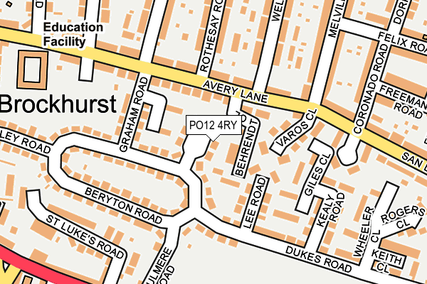 PO12 4RY map - OS OpenMap – Local (Ordnance Survey)