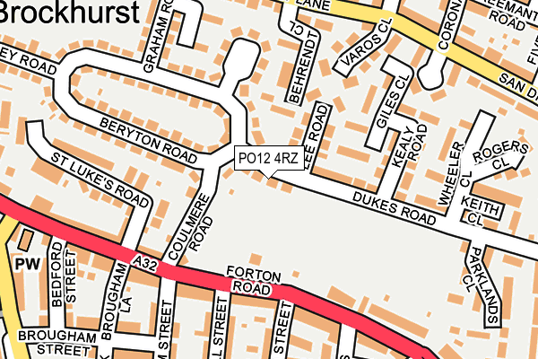 PO12 4RZ map - OS OpenMap – Local (Ordnance Survey)